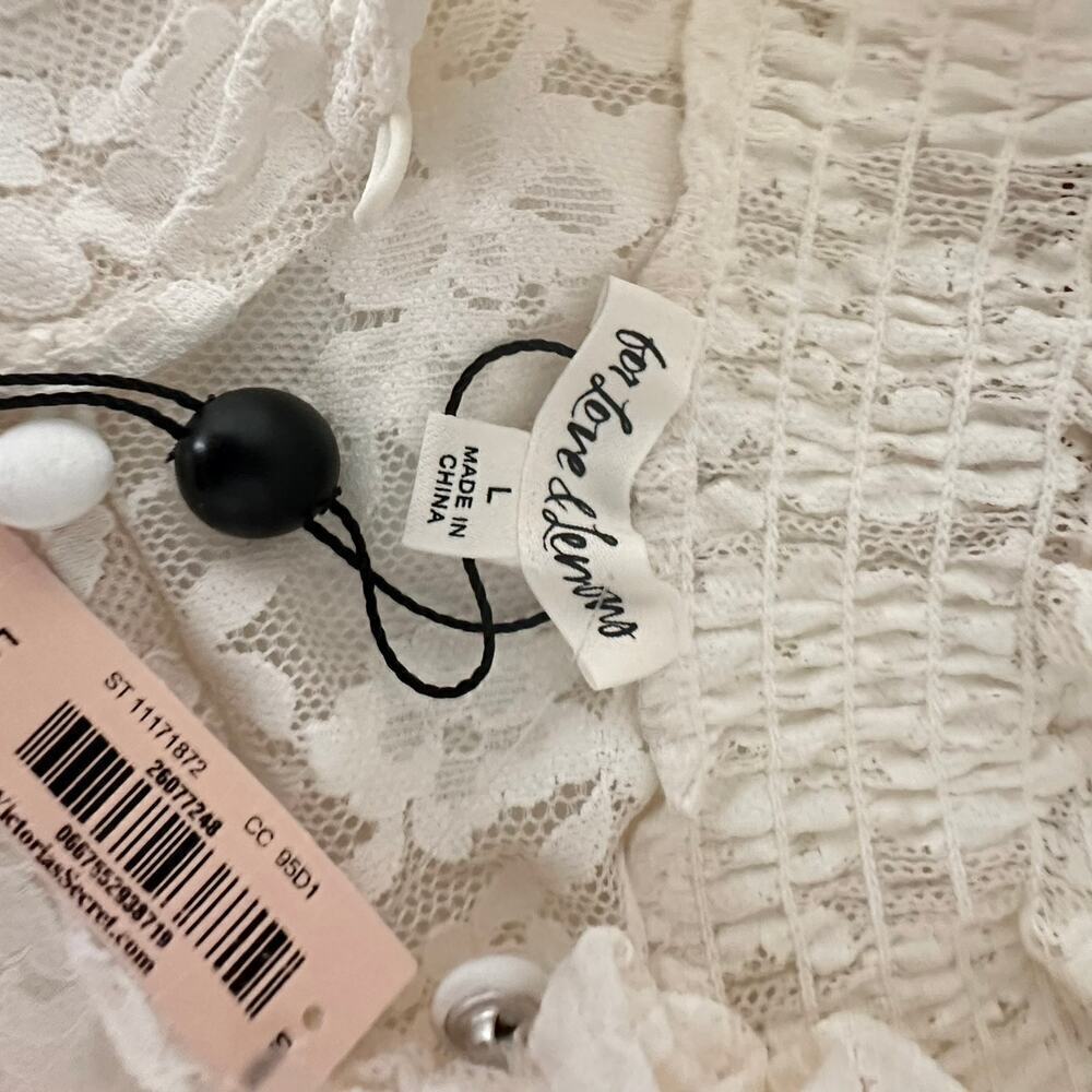 NWTs For Love and Lemons Victoria Secret Violeta White Lace Top (L) - Picture 12 of 16